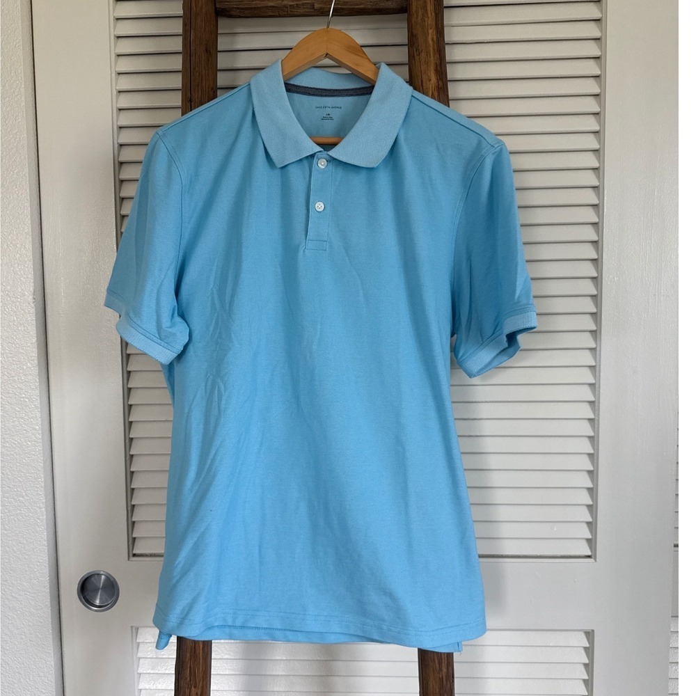 Saks‎ Fifth Avenue Blue polo Shirt Size L